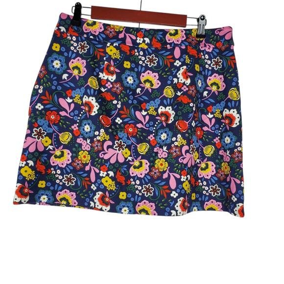 Boden Ponte A-line Mini Skirt Size US 10R Floral Pockets Stretch EXCELLENT - Picture 3 of 10